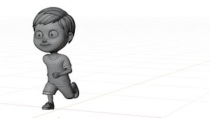 Pixar style 3d cartoon boy rigged