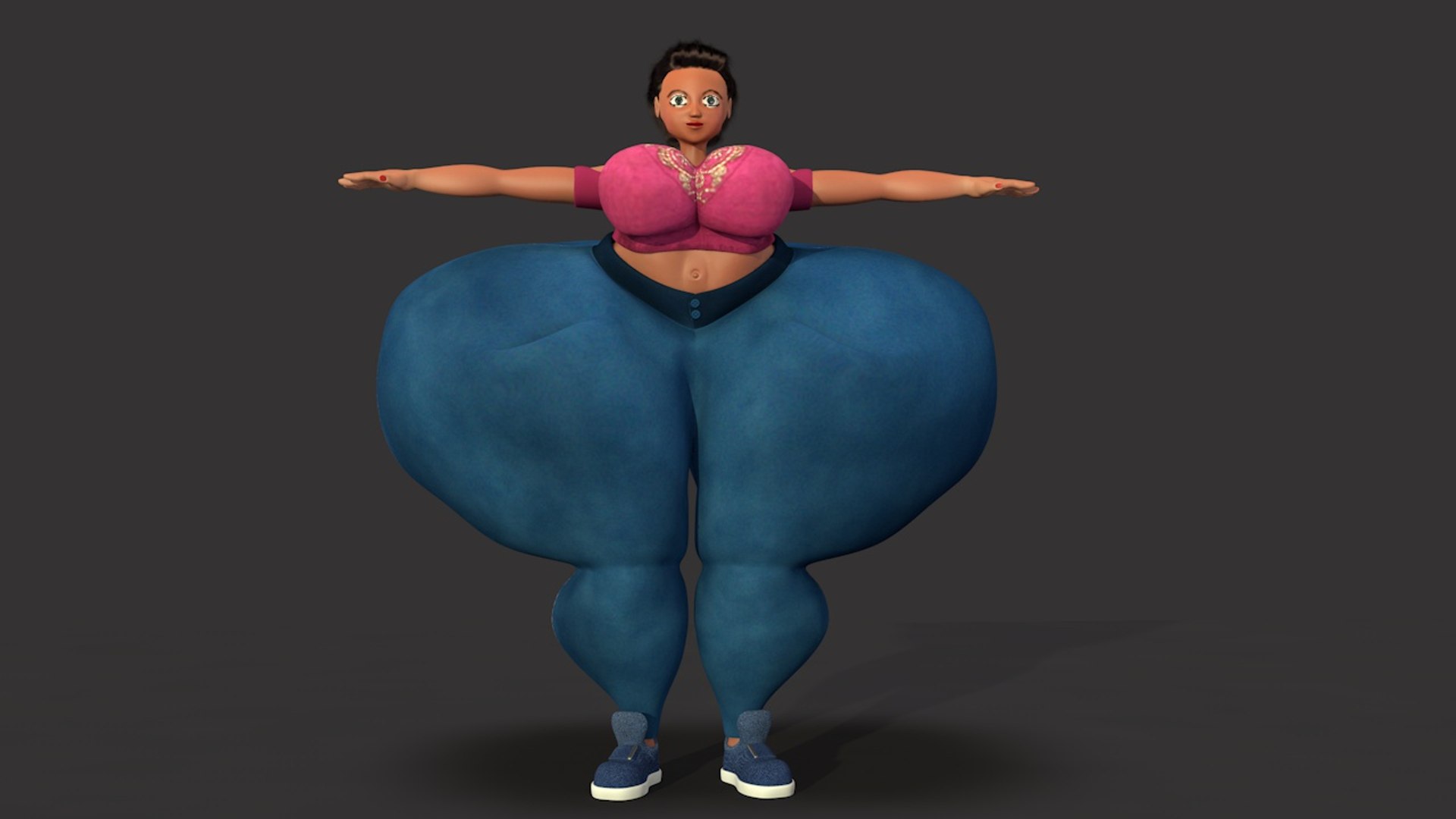 3D overweight cartoony lady character https://p.turbosquid.com/ts-thumb/RH/q75dXg/GtLocjZh/picture7/jpg/1594779162/1920x1080/fit_q87/eae9af6a7c781a1434e529586e6d366131cf2d7b/picture7.jpg