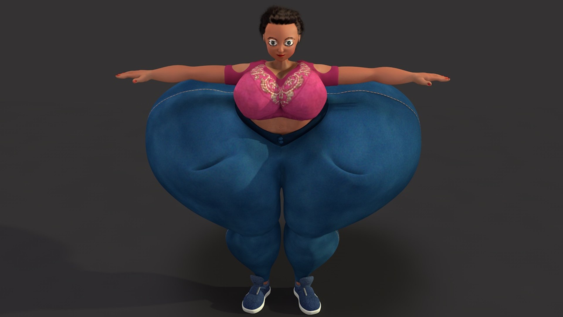 3D overweight cartoony lady character https://p.turbosquid.com/ts-thumb/RH/q75dXg/hq3bzn6c/picture3/jpg/1594779064/1920x1080/fit_q87/3eb09a6f386d6f9da05762458a104aaa3a359f4a/picture3.jpg