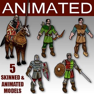 medieval characters 3d model