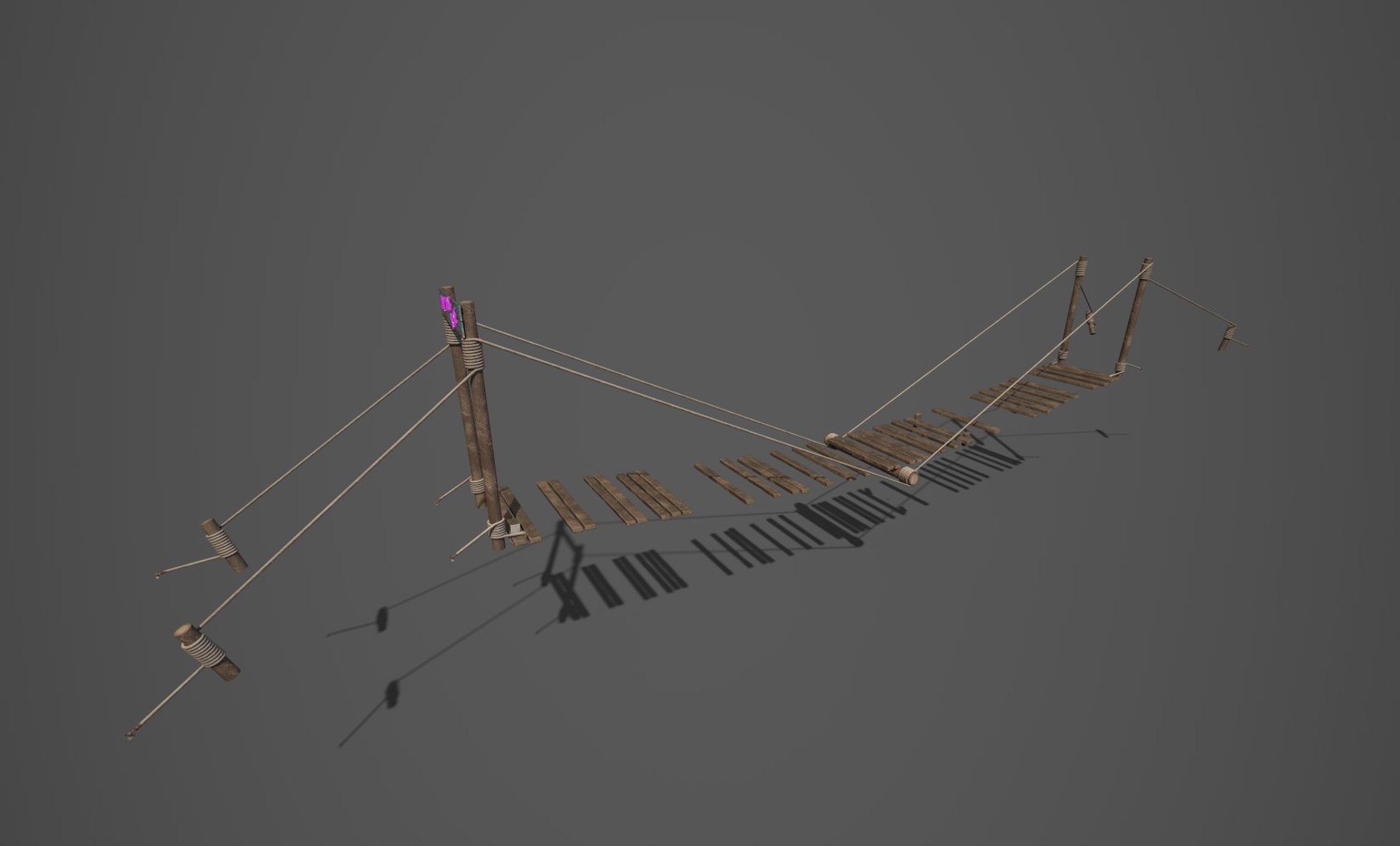 Neon rope bridge 3D model https://p.turbosquid.com/ts-thumb/RH/xaGS3e/yw/bridge/jpg/1714510505/1920x1080/fit_q87/c5178ac50c9d779e3d3992f7b15f8189e6cd926a/bridge.jpg