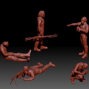 3D model Hazmat soldiers