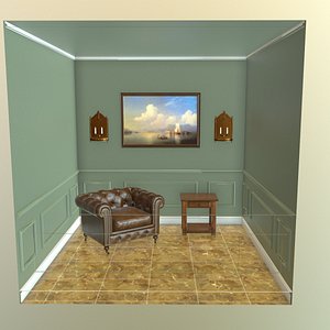 3D model room chair scene