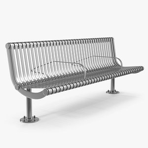 chrome coated bench 3D