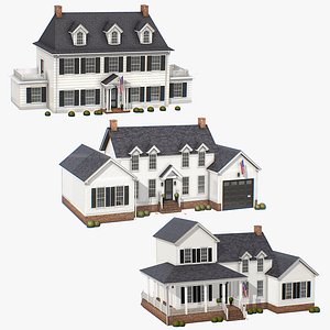 Realistic American Classic City Buildings Game Collection