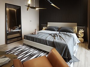 Bedroom Interior Scene for Cinema 4D and Octane