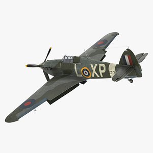 Hawker Hurricane Mk1 WW2 Fighter Rigged