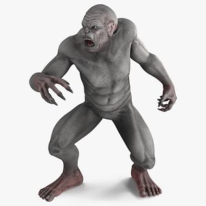 3D Grey Ogre Aggressive