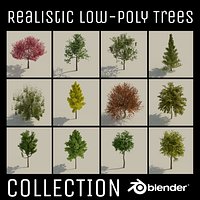 Trees Collection (Realistic/Low-Poly/UV Unwrapped) (Textures Included)