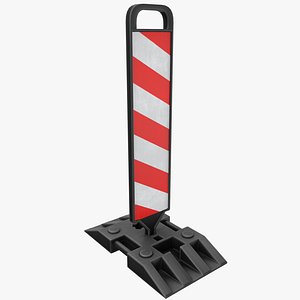3D warning traffic post model