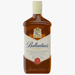 Realistic Ballantine's Scotch Wiskey Bottle