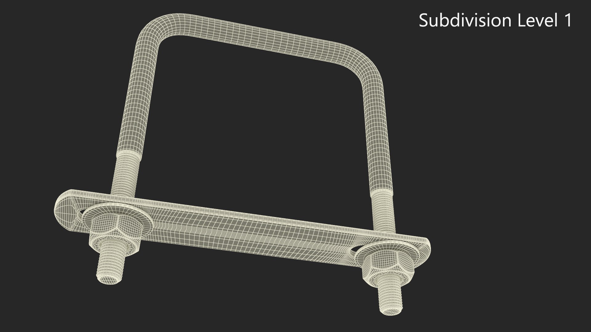 3D U Bolt Bracket Square Steel Model TurboSquid 1958449