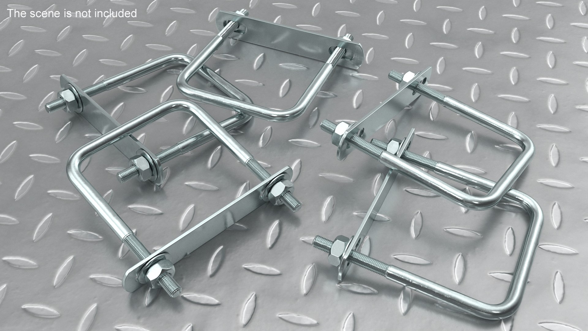 3D U Bolt Bracket Square Steel Model TurboSquid 1958449