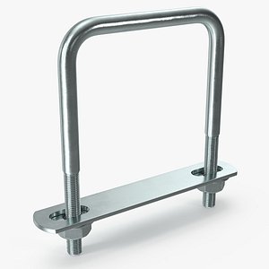3D U Bolt Bracket Square Steel model