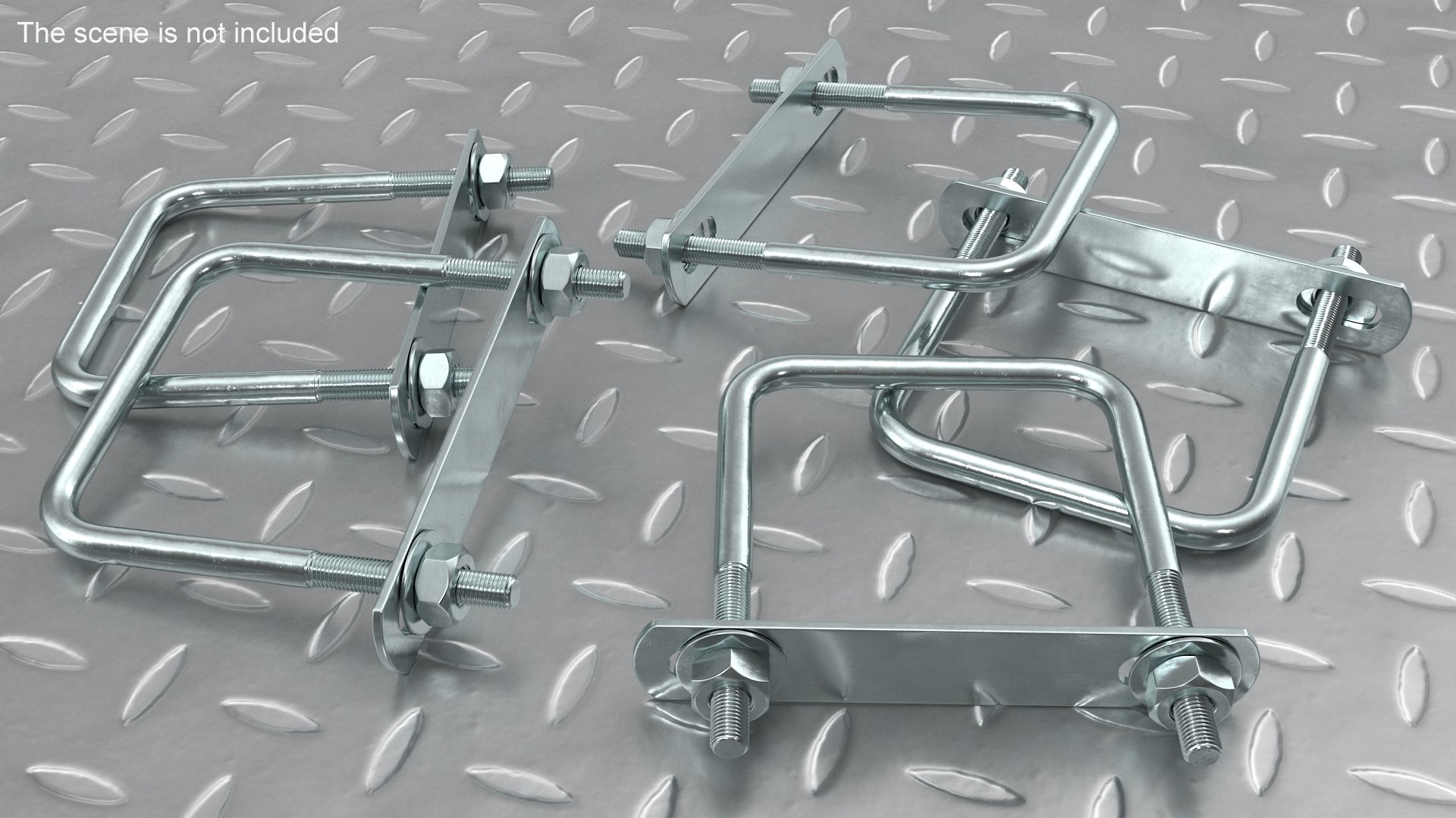 3D U Bolt Bracket Square Steel Model TurboSquid 1958449