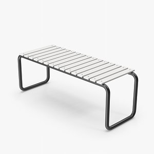 3D Bench White model