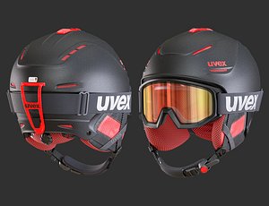 uvex ski helmets goggles 3D model