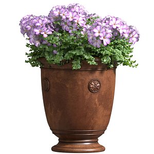 3D Flowers in a classic vase for decoration Flowerpot Patio Balcony model