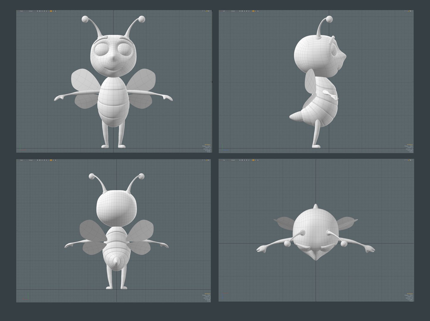 Bee Character Cartoon 3D Model - TurboSquid 1529883