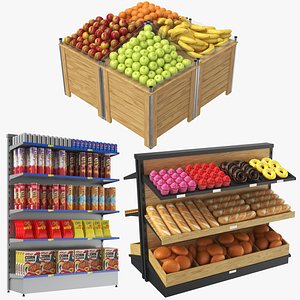 real grocery display 3D model