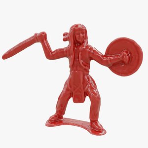 3D model Plastic Native American Warrior Toy 01