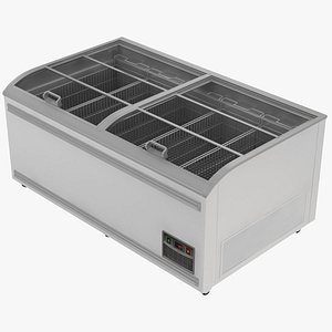 3D Supermarket Freezer Island Middle