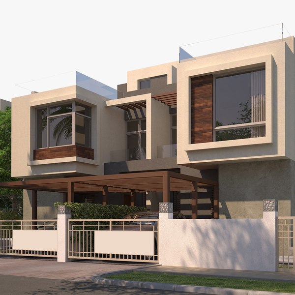 3D Modern Twin House