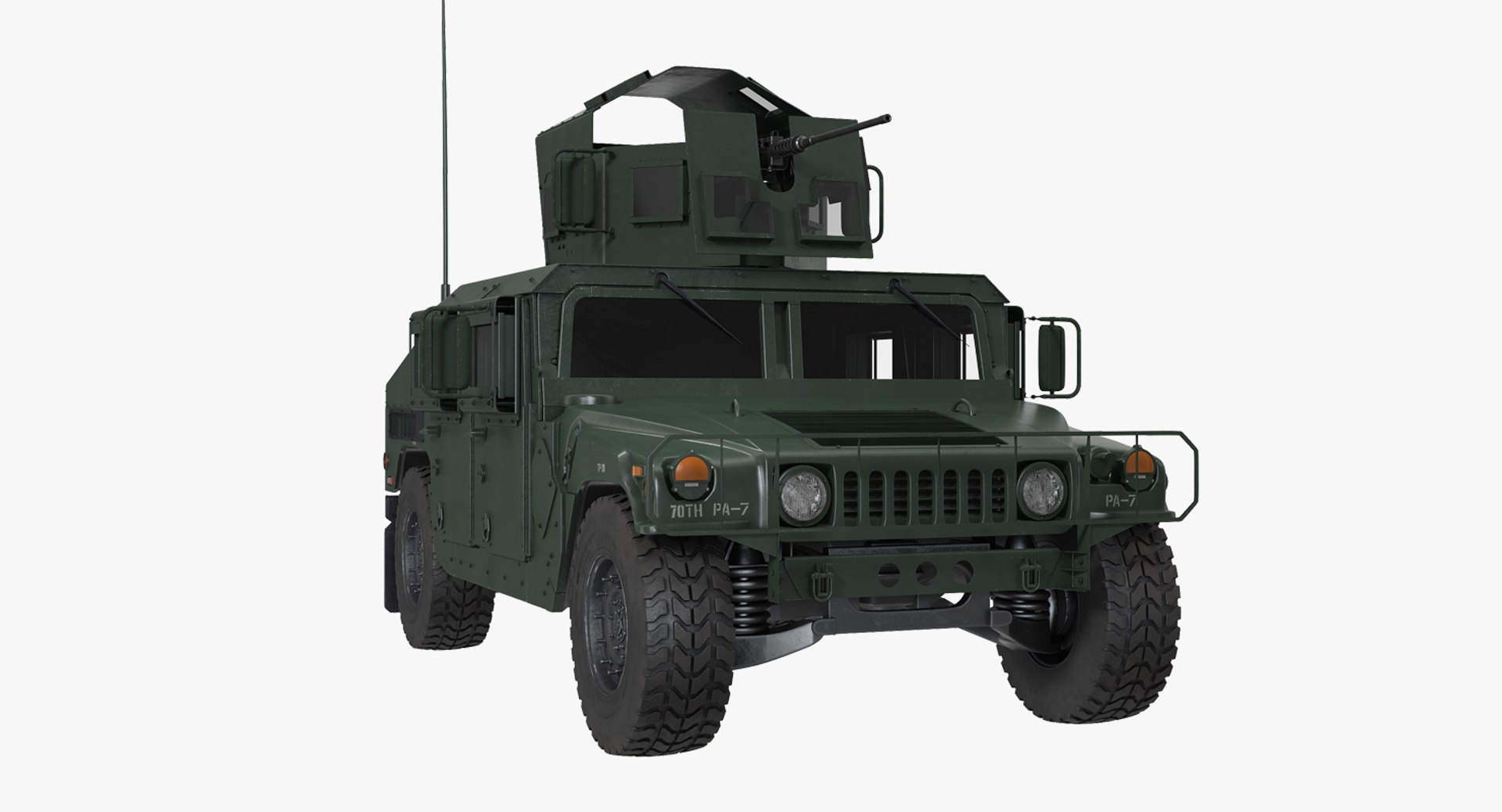 Humvee M1151 Enhanced Armament Carrier Simple Interior 3D Model 3D model preview
