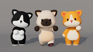 Rigged Cartoon Cat 3D model