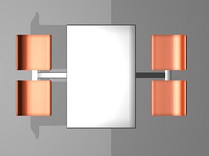 school canteen table chair 3D model