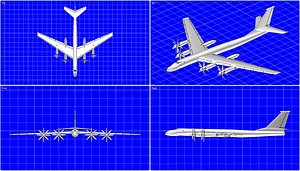 Tupolev Tu-95 Bear Bomber Aircraft Solid Assembly Model