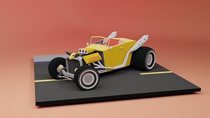 Hot Rod 2 versions Low-poly 3D model