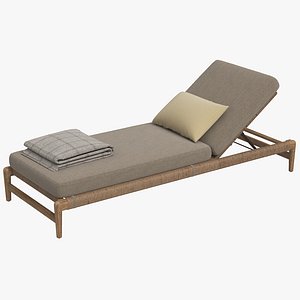 RH Evia Teak Chaise 3D model