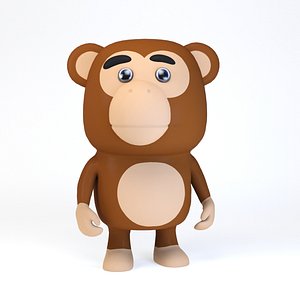3D Cartoonish Humanoid Monkey Character