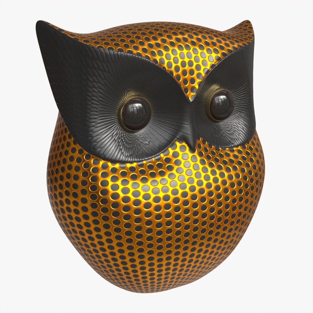 3D Model Metal Gold Owl Figurine TurboSquid 2022570