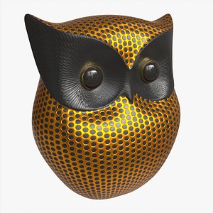 3D model Metal Gold Owl Figurine