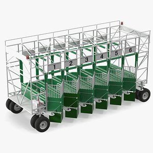 6 Horse Starting Stalls Rigged for Maya model