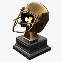 Rugby Golden Helmet Trophy on Pedestal