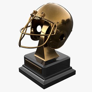 Rugby Golden Helmet Trophy on Pedestal