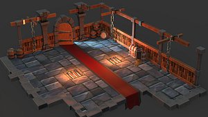 Stylized dungeon room 3D model