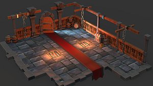 Stylized dungeon room