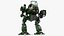 Futuristic Military Robot Empty Dark Green