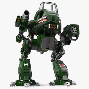 Futuristic Military Robot Empty Dark Green