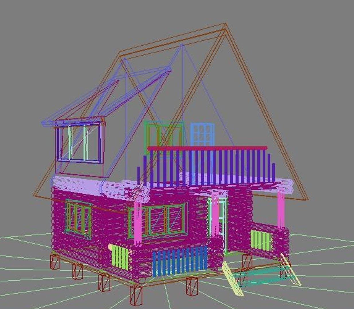 Wooden House 3d Model 7079