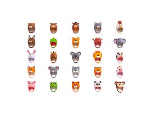 Pack002 Animal Hat Pack 3D