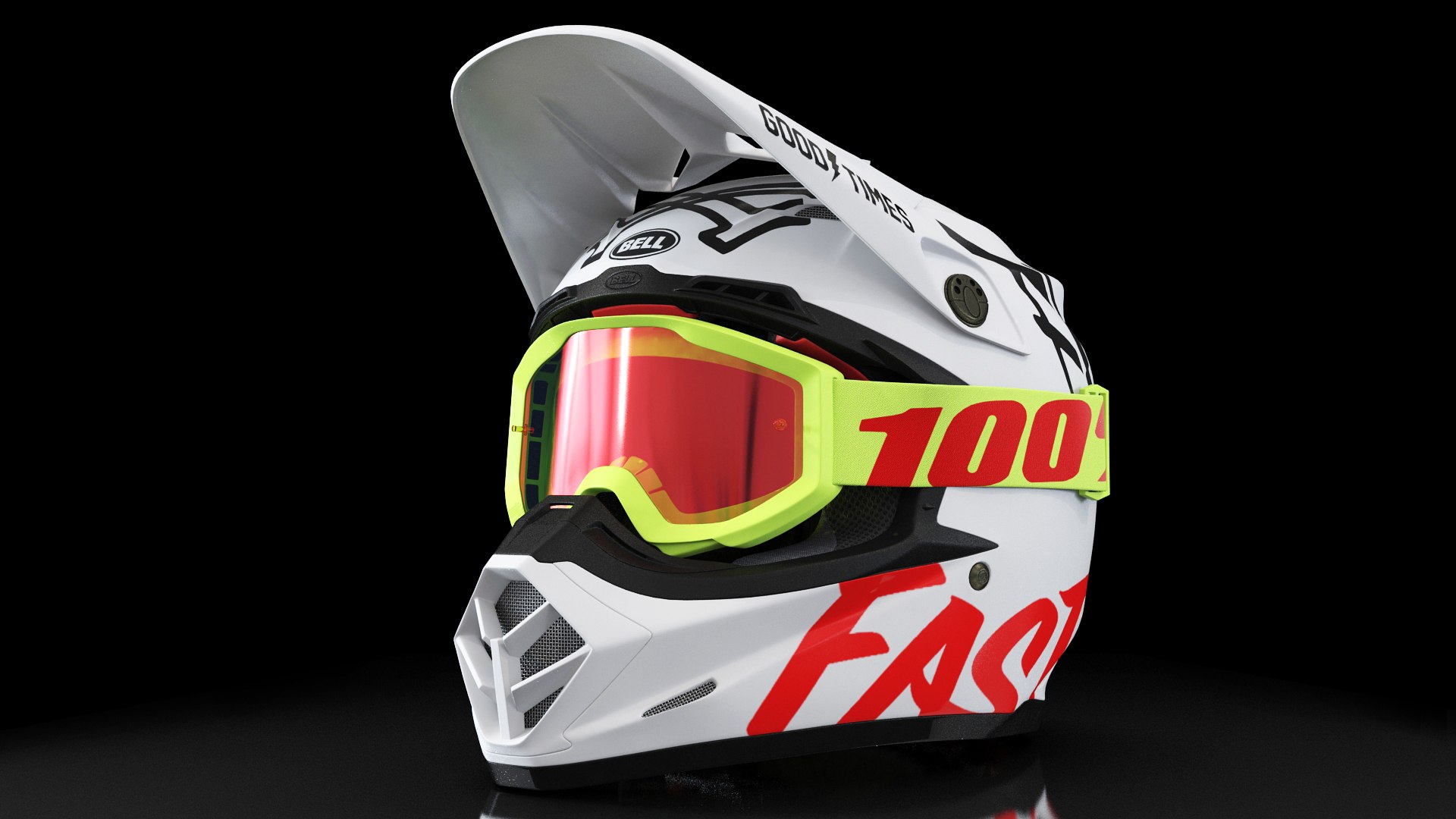 Bell Off-Road Motorcycle Helmet 3D model preview