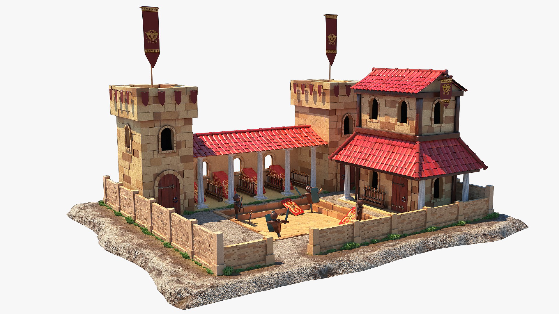 3D Roman Training Camp - TurboSquid 1743399
