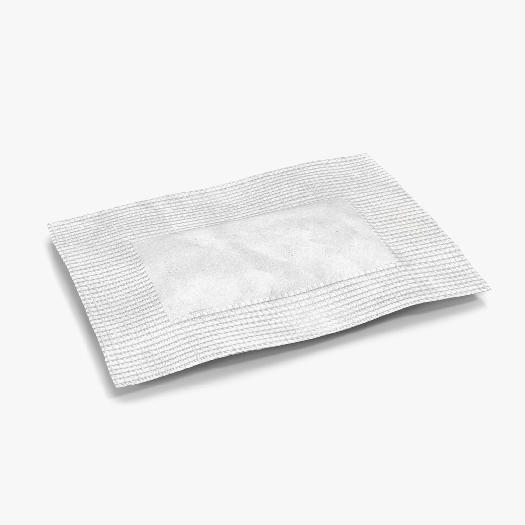 Sugar Packet 3 White 3D Model 3D model preview