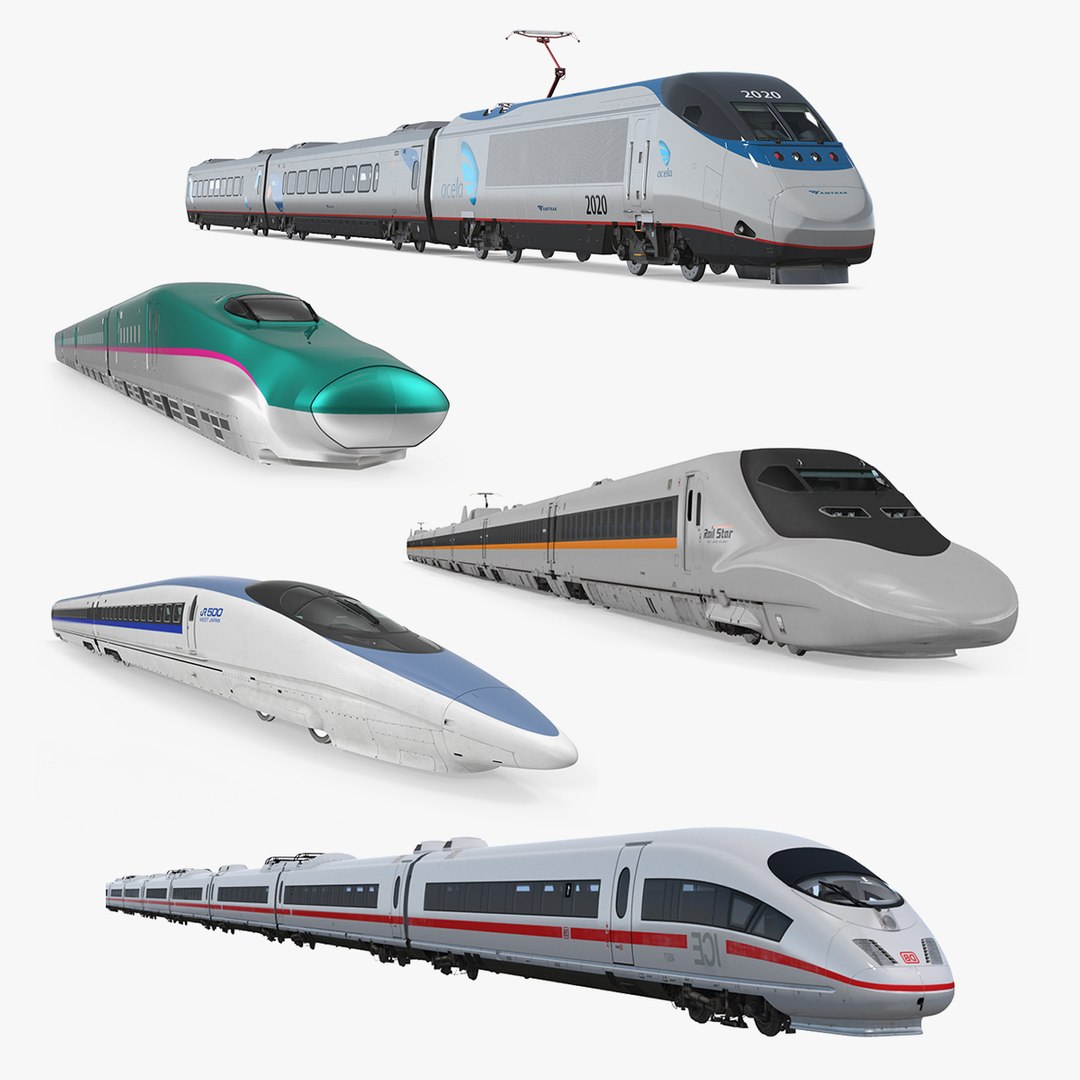 Speed Trains Collection 3 3D model preview