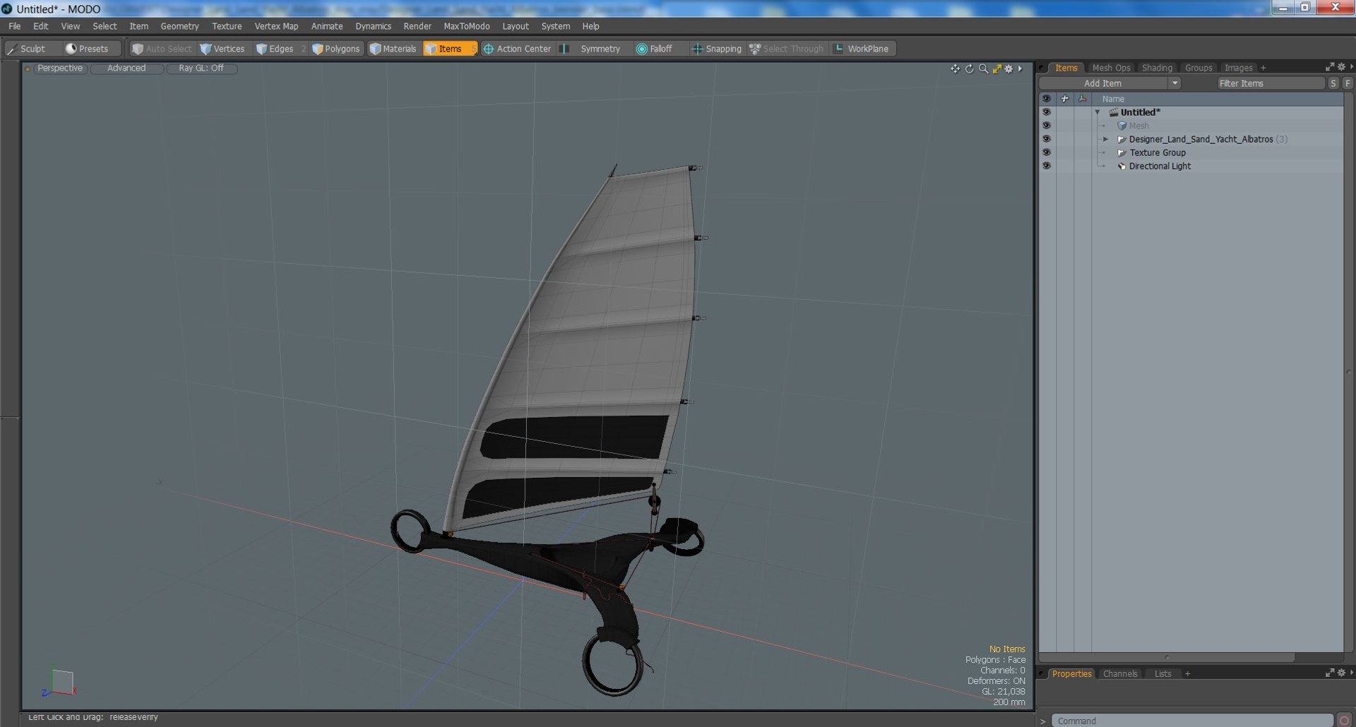 3D Model Designer Land Sand Yacht Albatros - TurboSquid 2223973